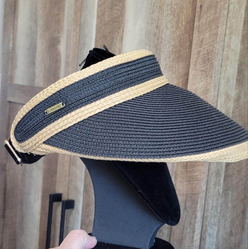 Sand N Sun Black and Tan Wide Brim Hat